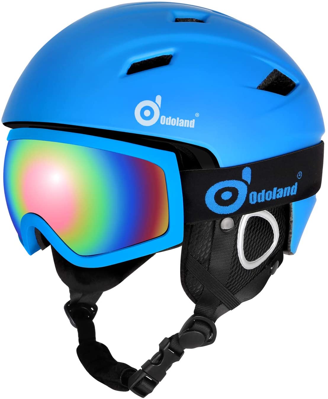 Odoland Ski Helmet with Ski Goggles, Light Weight Snowboard Helmet and  2-in-1 Visor Detachable Goggles Set, Snow Sport Helmets for Men Women